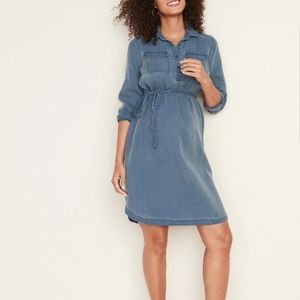 Maternity Tencel® Tie-Belt Shirt Dress